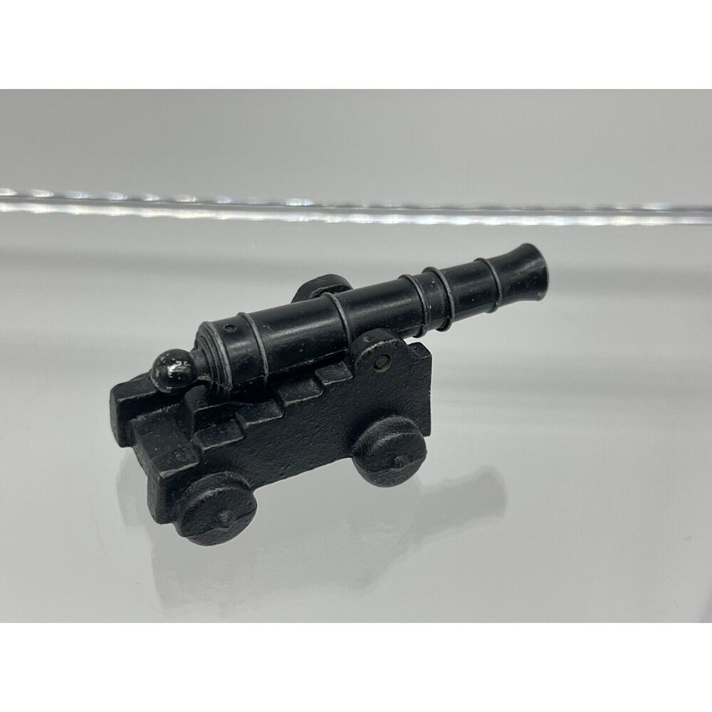 Vintage Penncraft 3" Cast Iron Miniature Metal Black Military Fort War Cannon